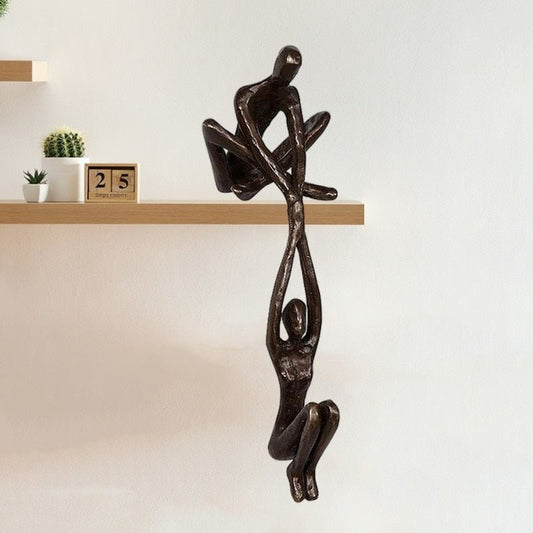 Abstract Shelf Sitter Sculpture with Two Figures