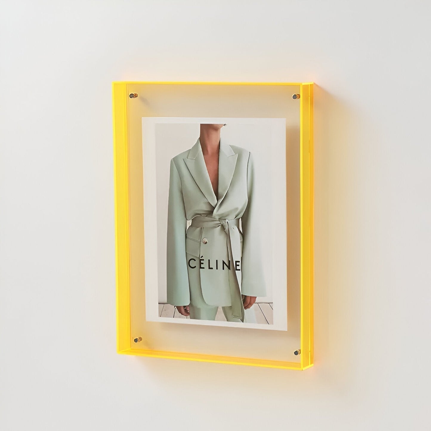 Acrylic Photo Frame Minimalist Magnetic Wall Mount and Freestanding