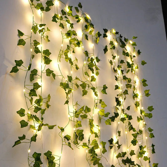 Artificial Ivy Leaf Garland LED String Lights