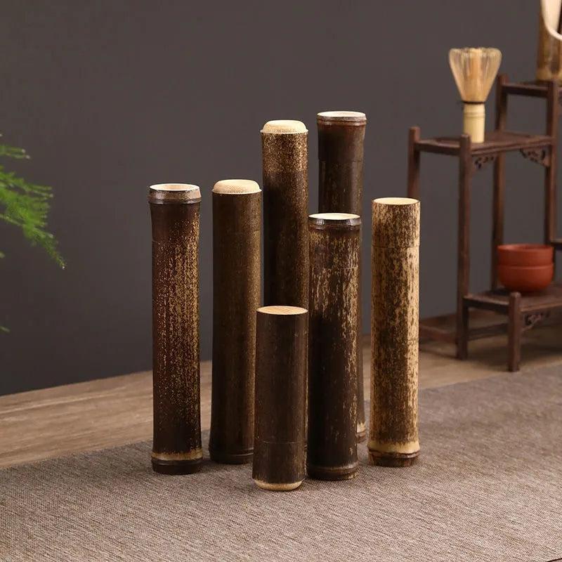 Bamboo Tea Canister with Removable Lid for Loose Leaf Tea and Spice Storage