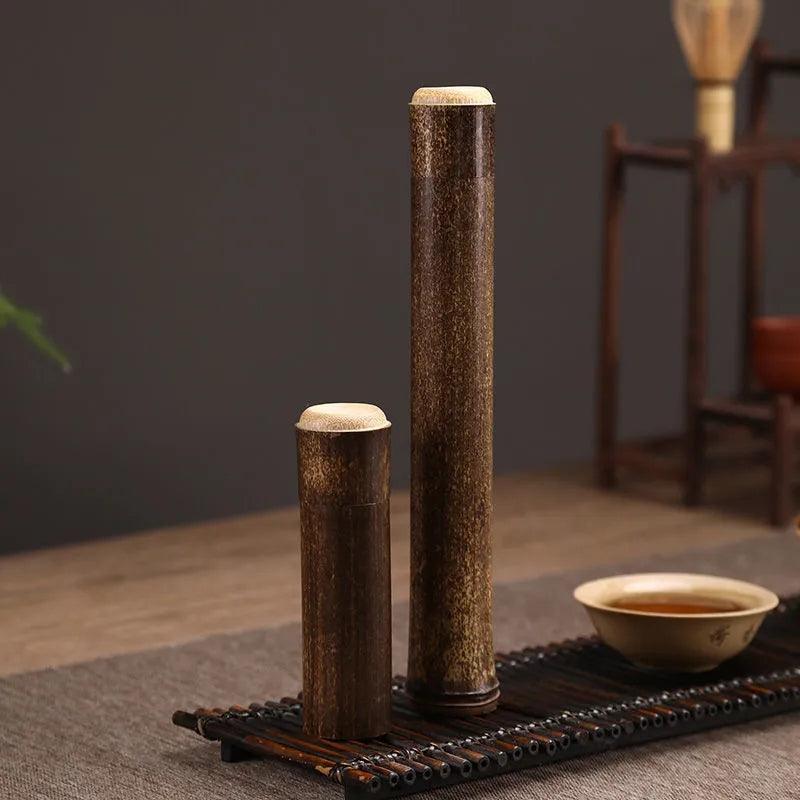 Bamboo Tea Canister with Removable Lid for Loose Leaf Tea and Spice Storage