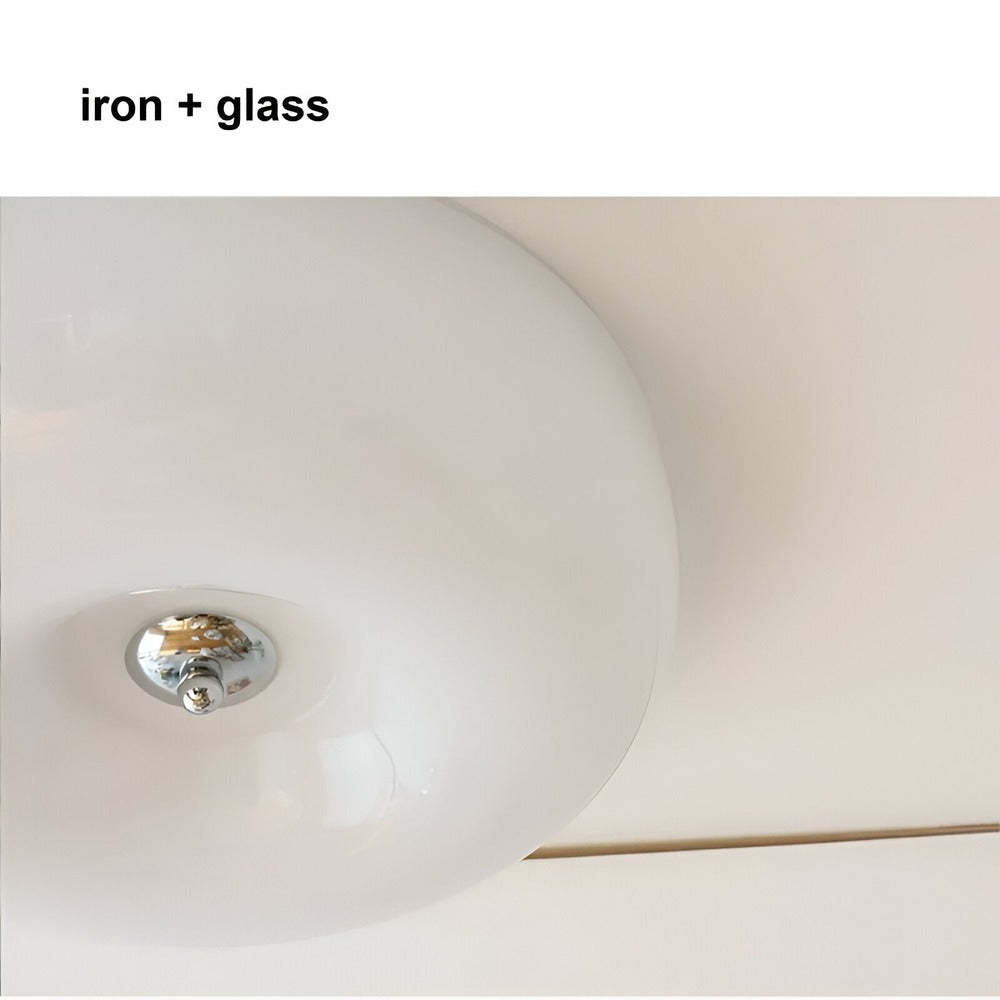 Ceiling Lamp Minimalist with Round Glass Donut Shade
