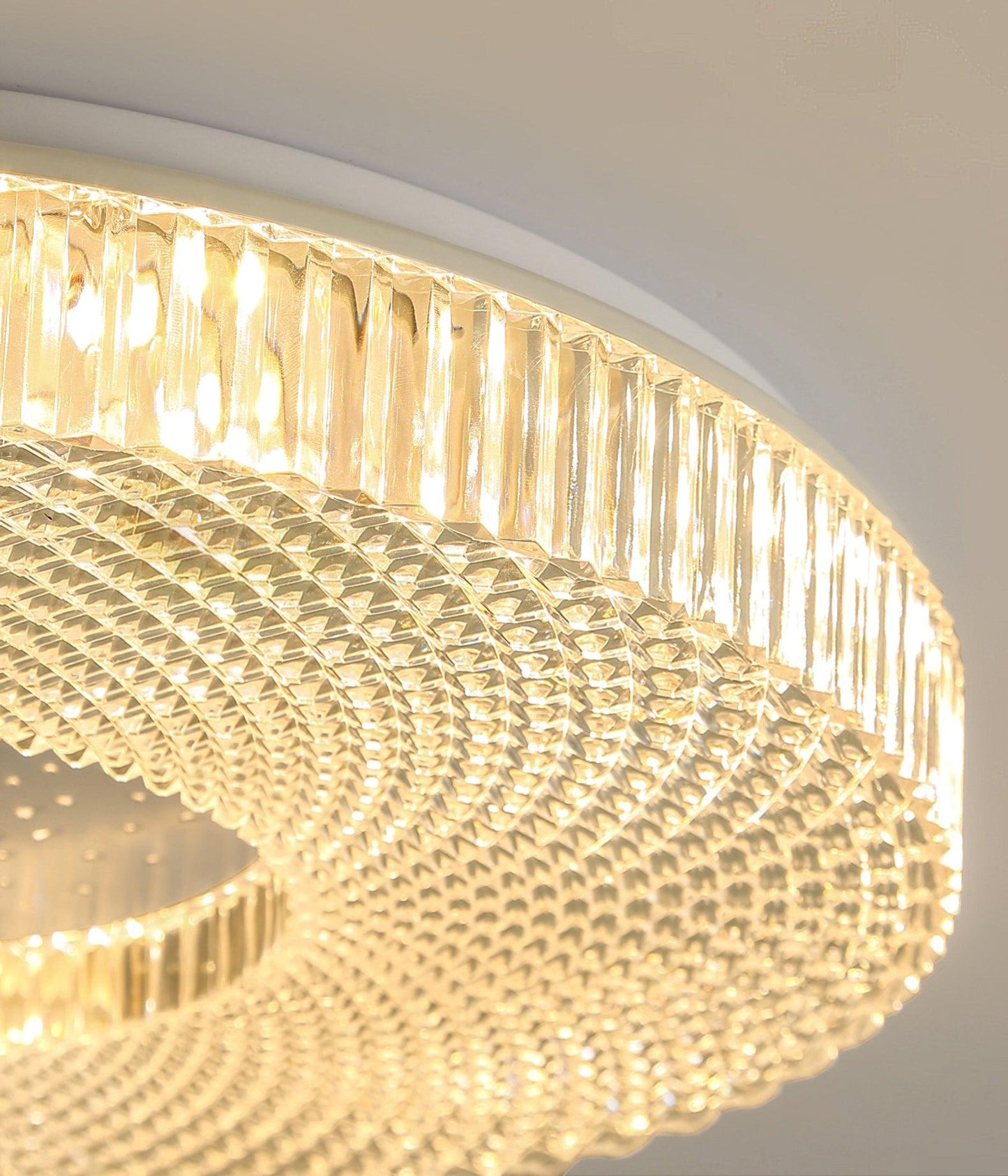 Ceiling Lamp Modern Round with Crystal Acrylic Diffuser and Integrated LED