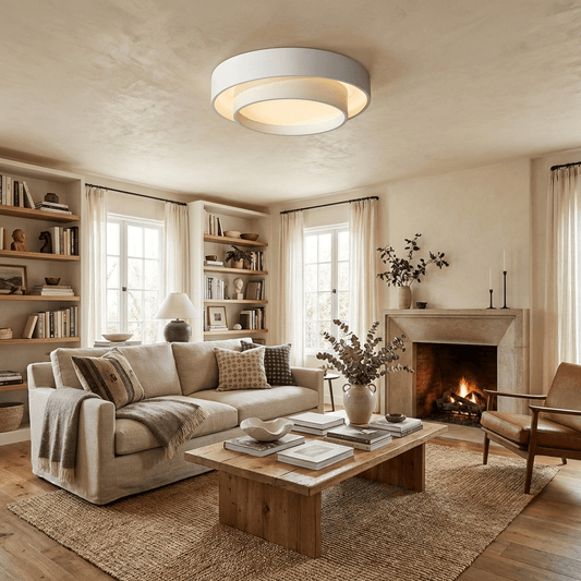 Ceiling Lamp Modern with Double Ring Design and Replaceable LED