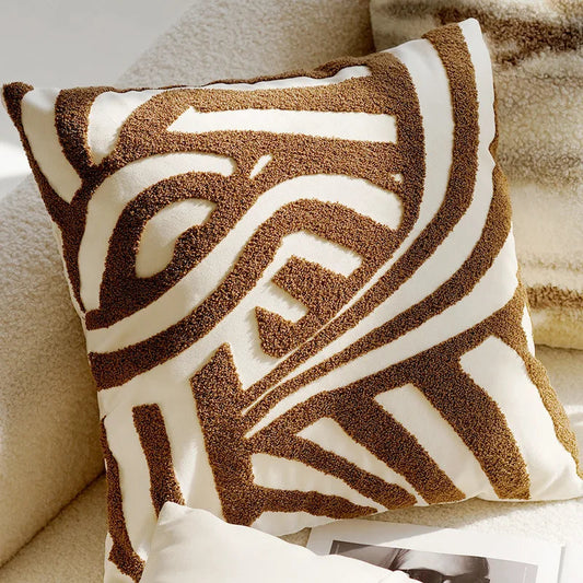 Decorative Cushion Cover with Tufted and Textured Boho Patterns