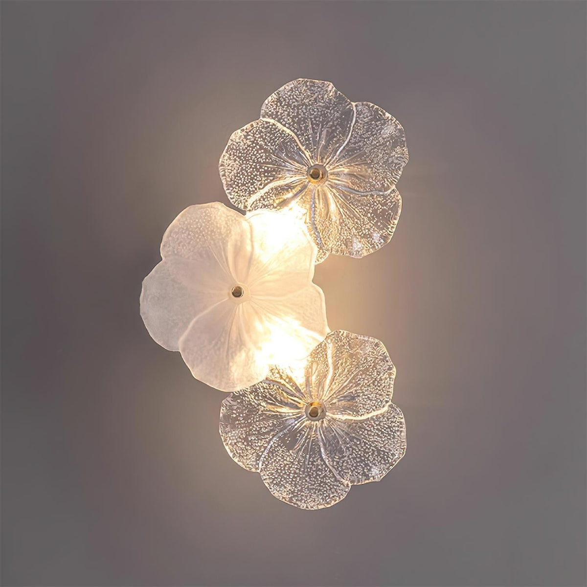 Floral Wall Lamp Art Deco with Glass Flower Shades