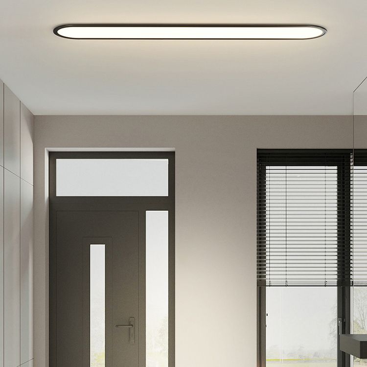 Flush Mount LED Ceiling Light Minimalist Oval Panel with Dimmable Option