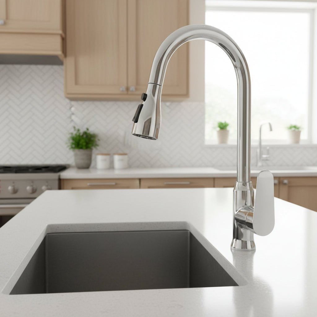 Kitchen Faucet with Pull-Out Spray Head and 360° Swivel