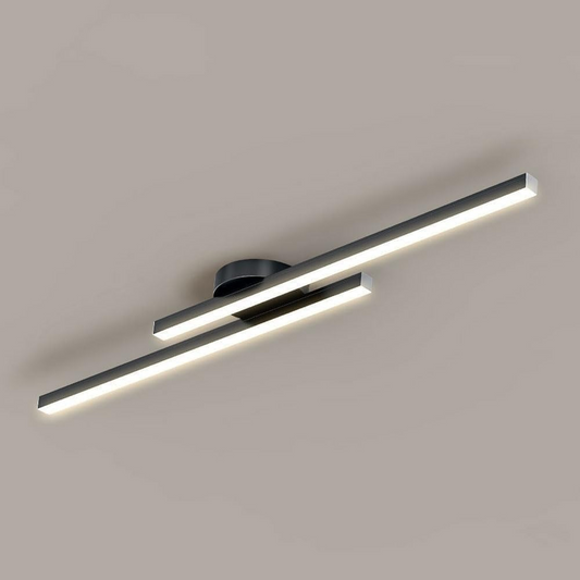 LED Ceiling Light Minimalist Double Bar Semi-Flush Mount with Integrated LED