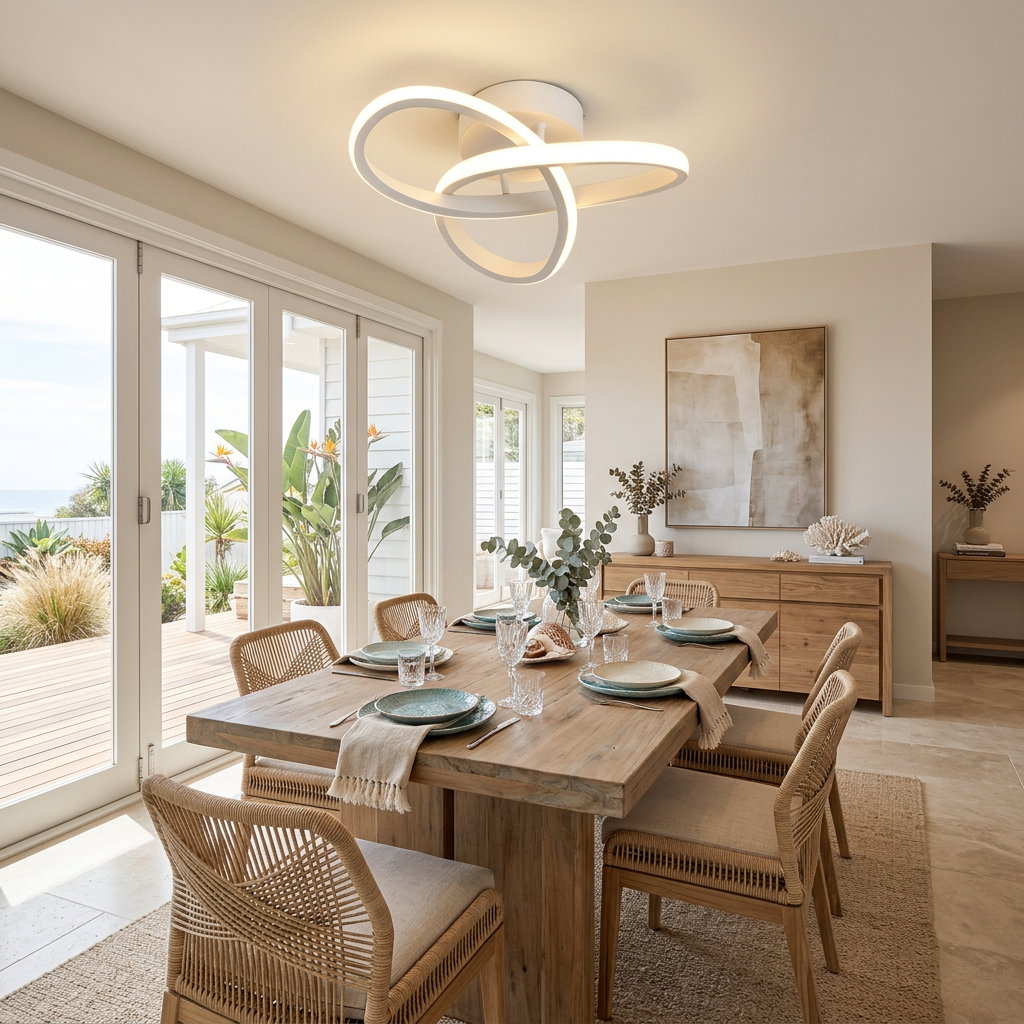 LED Ceiling Light Modern Flush Mount with Interlocking Ring Design
