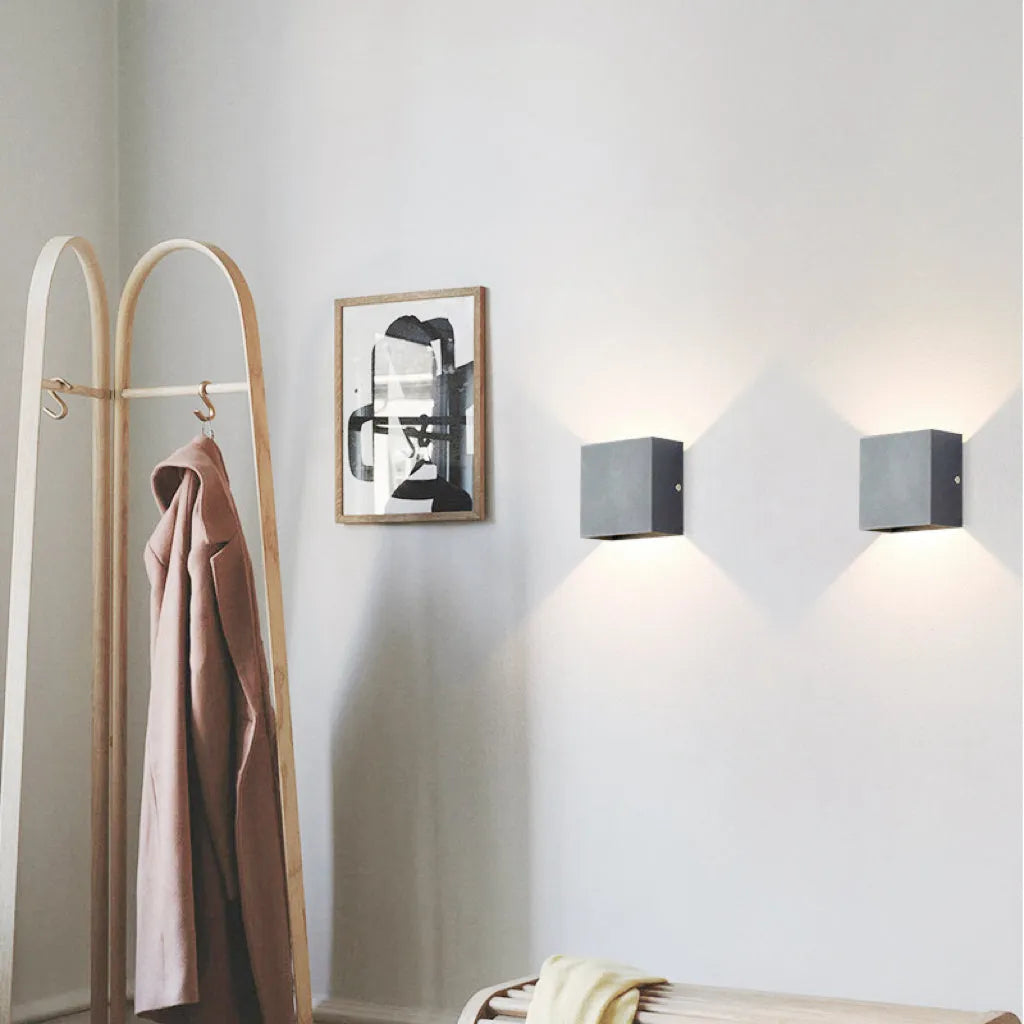 LED Wall Lamp Modern Minimalist Square Cube Up Down Indoor Outdoor