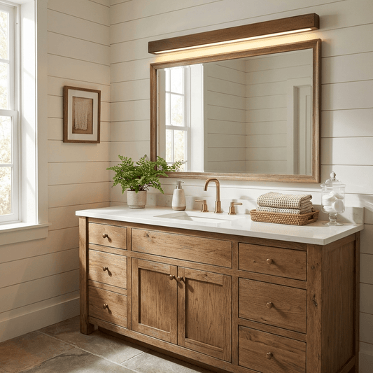 Linear Wood Wall Light Scandinavian Dual-Mount LED Bar Sconce with Frosted Diffuser