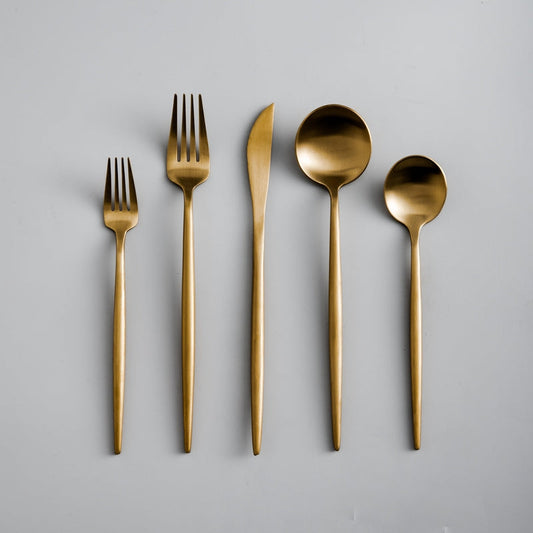 Minimalist Flatware Set with Matte Finish for 4, 8, 12 or 16 People