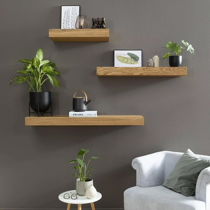 Minimalist Wall Shelf with Hidden Storage Compartment