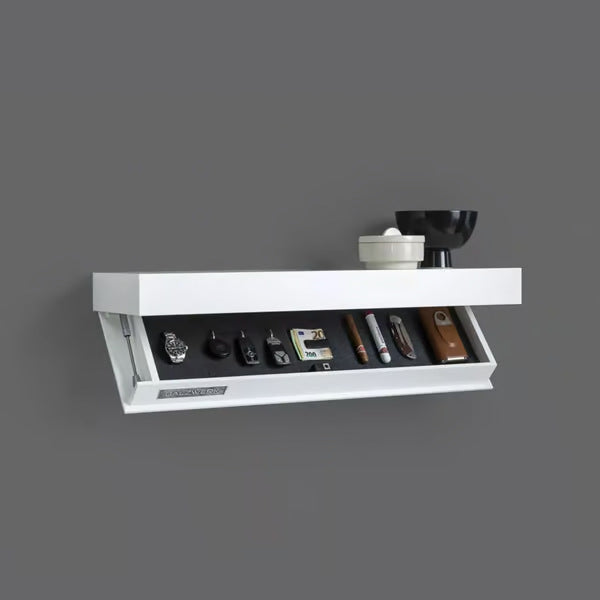Minimalist Wall Shelf with Hidden Storage Compartment