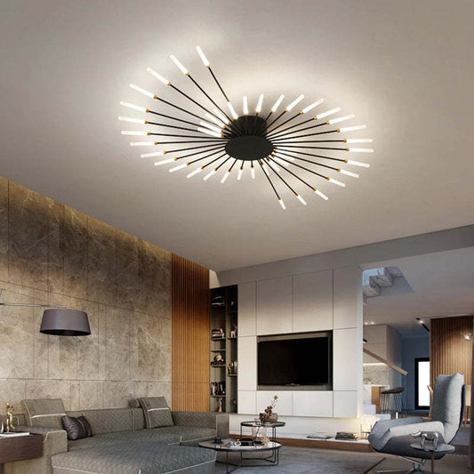 Modern Firework Ceiling Light with Integrated LED Tubes