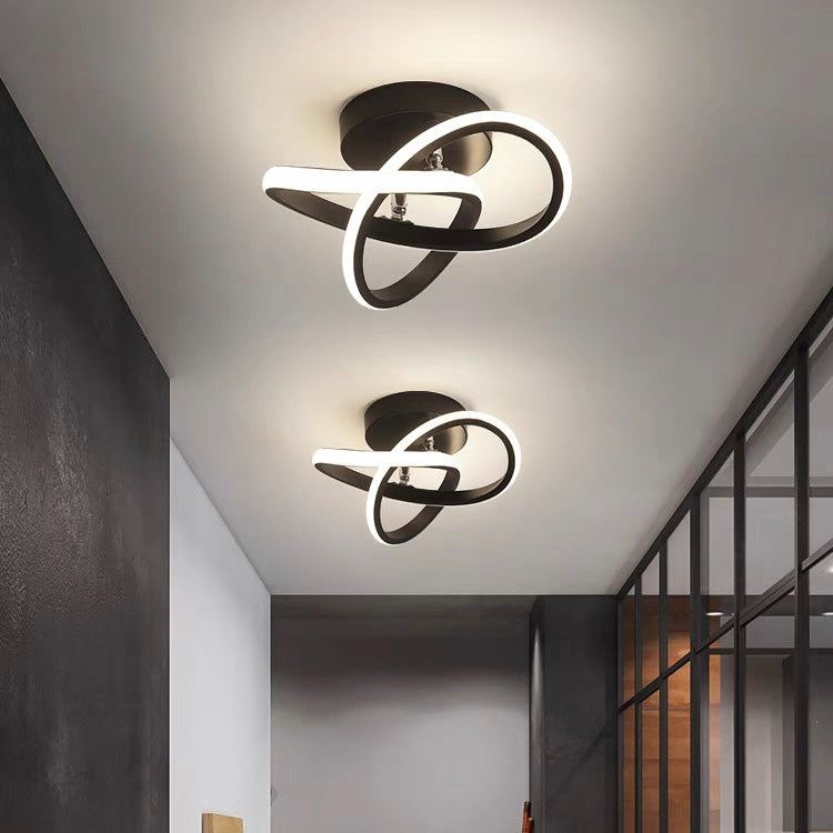 Modern LED Ceiling Light with Twisted Knot Design for Hallways and Living Rooms