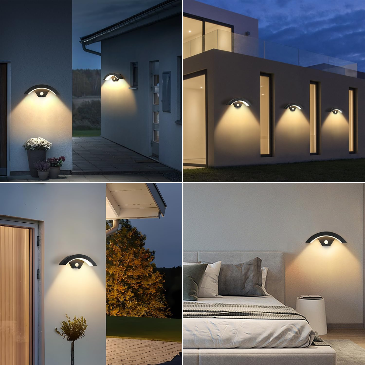 Modern Outdoor Wall Light with Motion Sensor for Garden and Porch