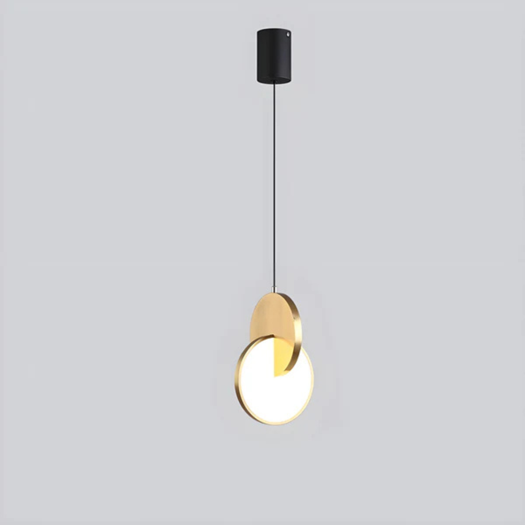 Pendant Lamp Modern Art Deco with Double Circle Design