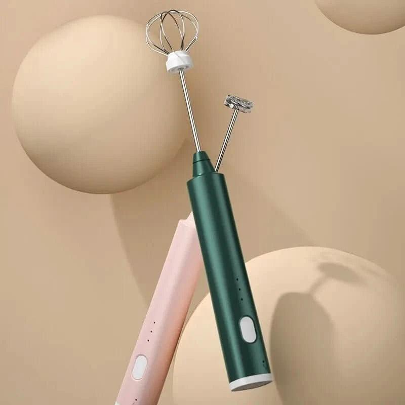 Rechargeable Mini Hand Mixer with Two Mixing Attachments