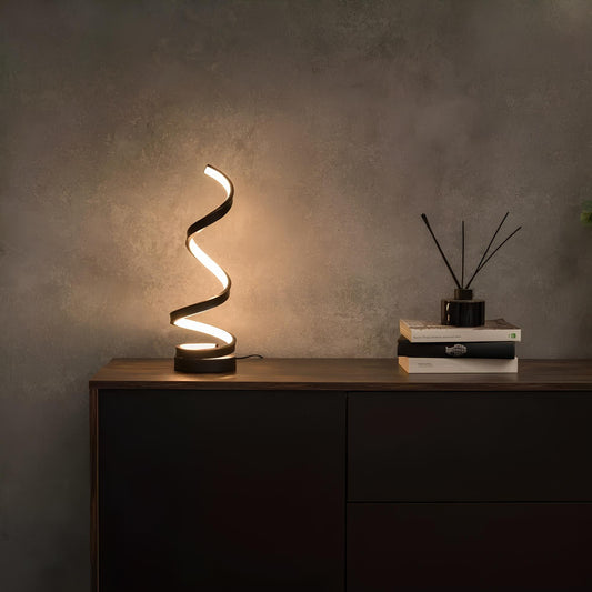 Spiral LED Table Lamp Modern with Dimmable Light and 3 Color Modes