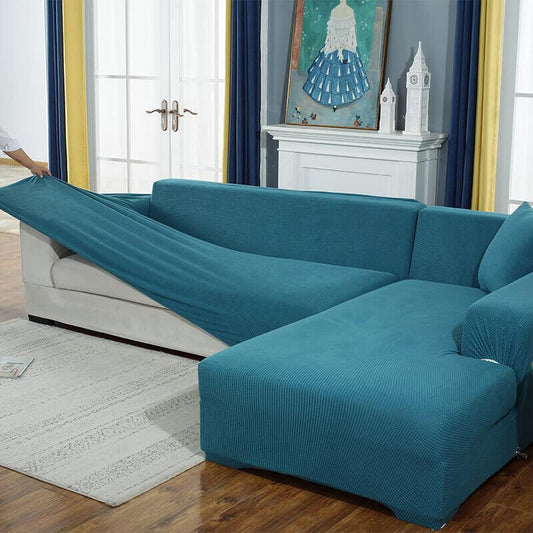 Stretch Sofa Cover for L-Shaped and Corner Sofas with Elastic Fit