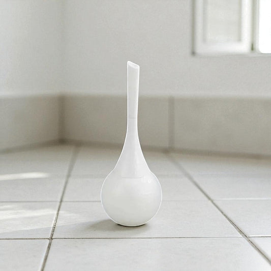 Toilet Brush with Holder and Hammered Teardrop Design