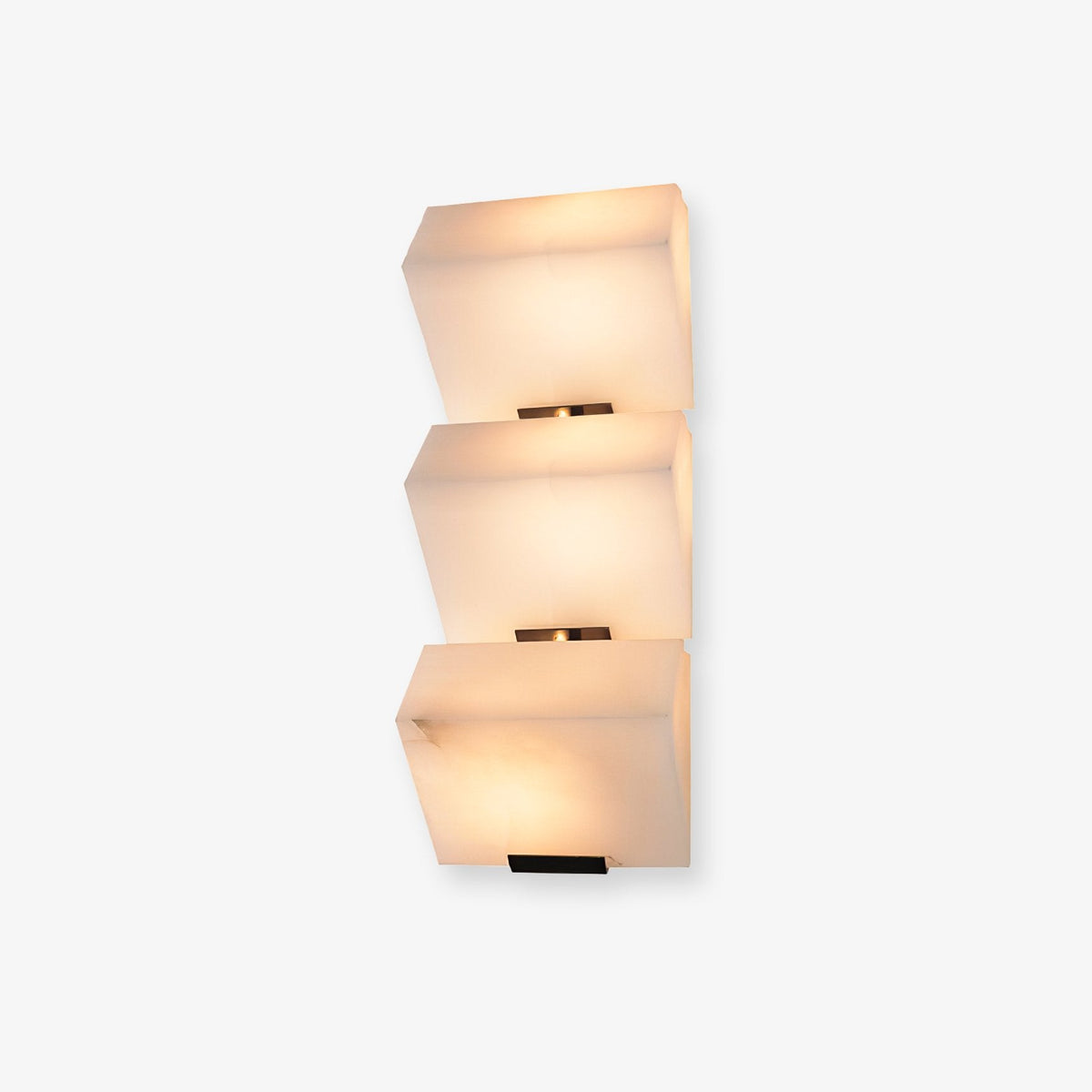Wall Lamp Art Deco with Stacked Alabaster Cube Shades and Integrated LED