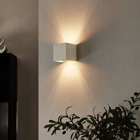 Wall Lamp Minimalist with Adjustable Up and Down Light Beam and Cube Shape