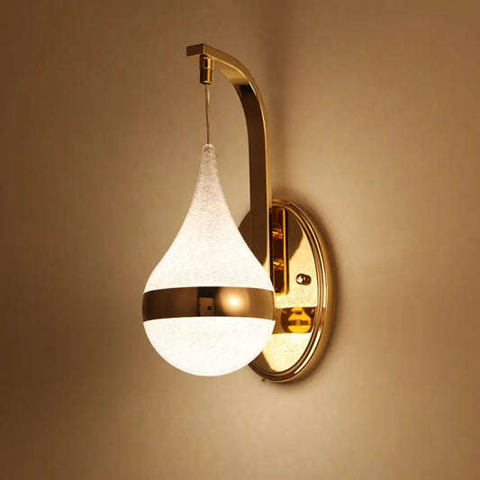 Wall Lamp Modern with Teardrop Acrylic Shade and Curved Arm