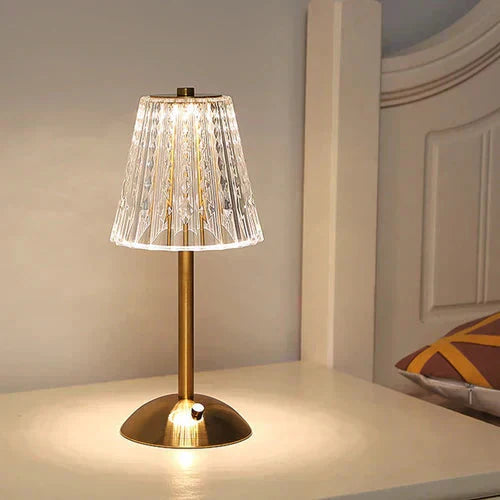 Wireless Crystal Table Lamp with Touch Control and Dimmable LED