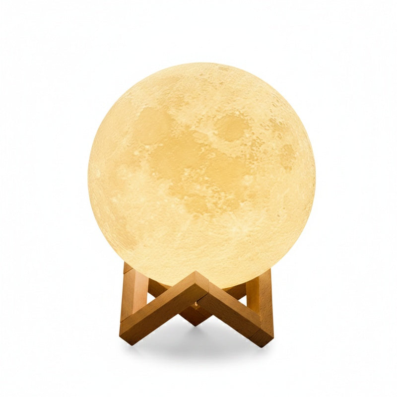 3D Moon Lamp Table Light with Touch Control and Wooden Stand