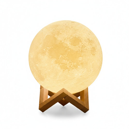 3D Moon Lamp Table Light with Touch Control and Wooden Stand