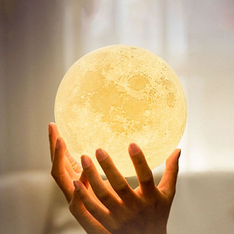 3D Moon Lamp Table Light with Touch Control and Wooden Stand