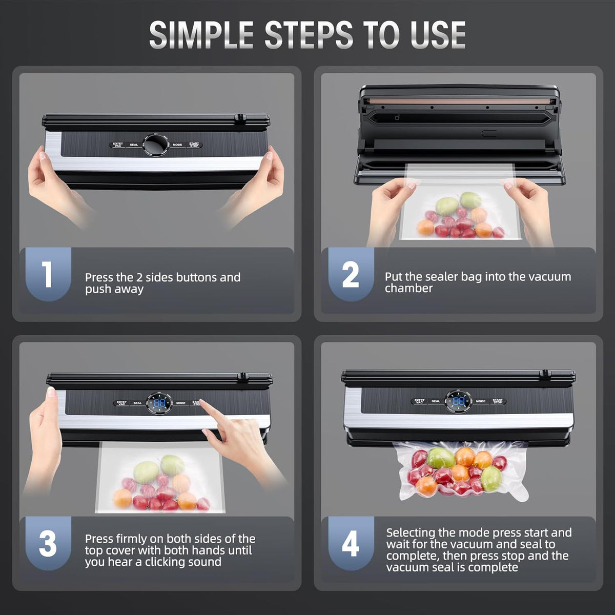 8-in-1 Vacuum Sealer Machine with Built-in Cutter and LED Display
