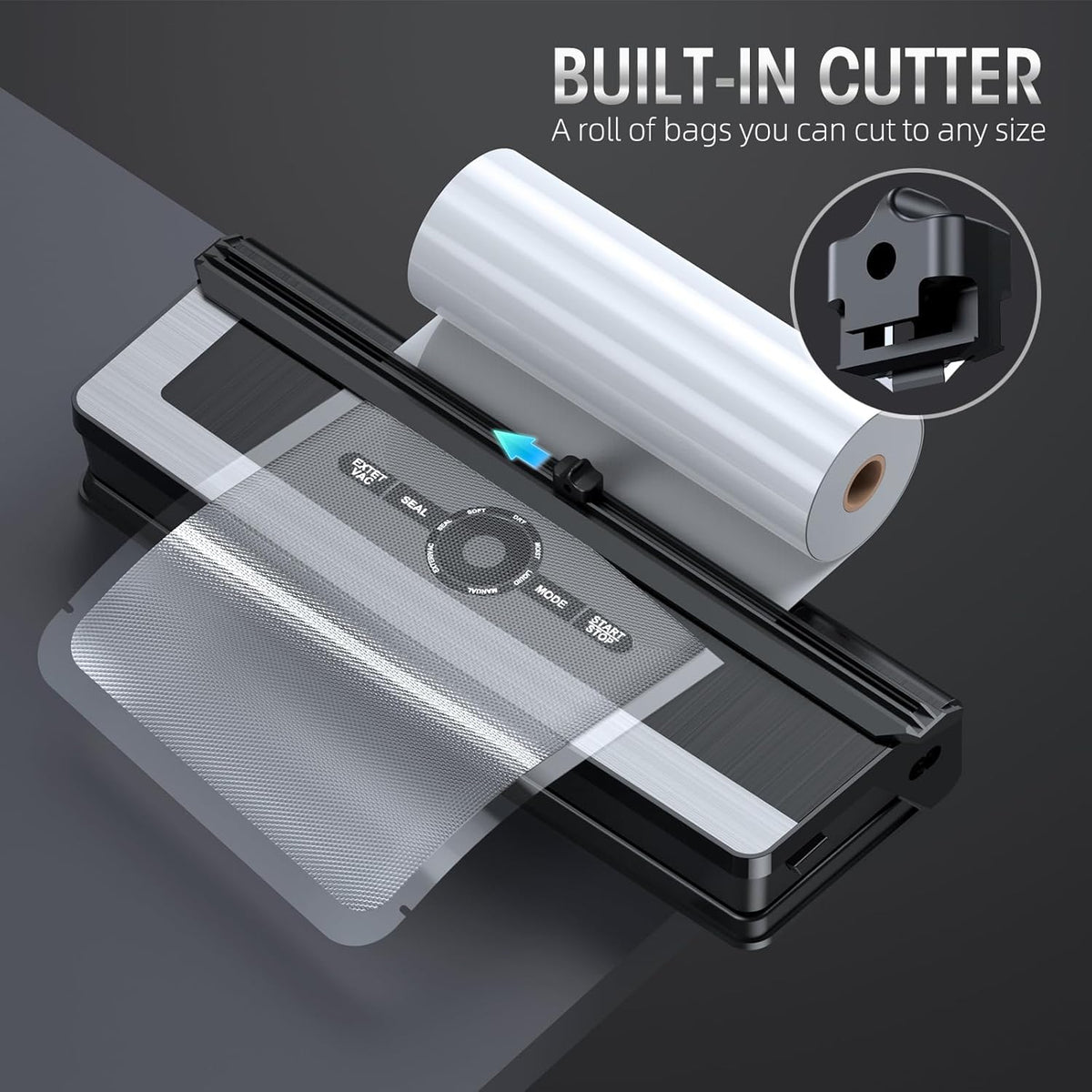 8-in-1 Vacuum Sealer Machine with Built-in Cutter and LED Display