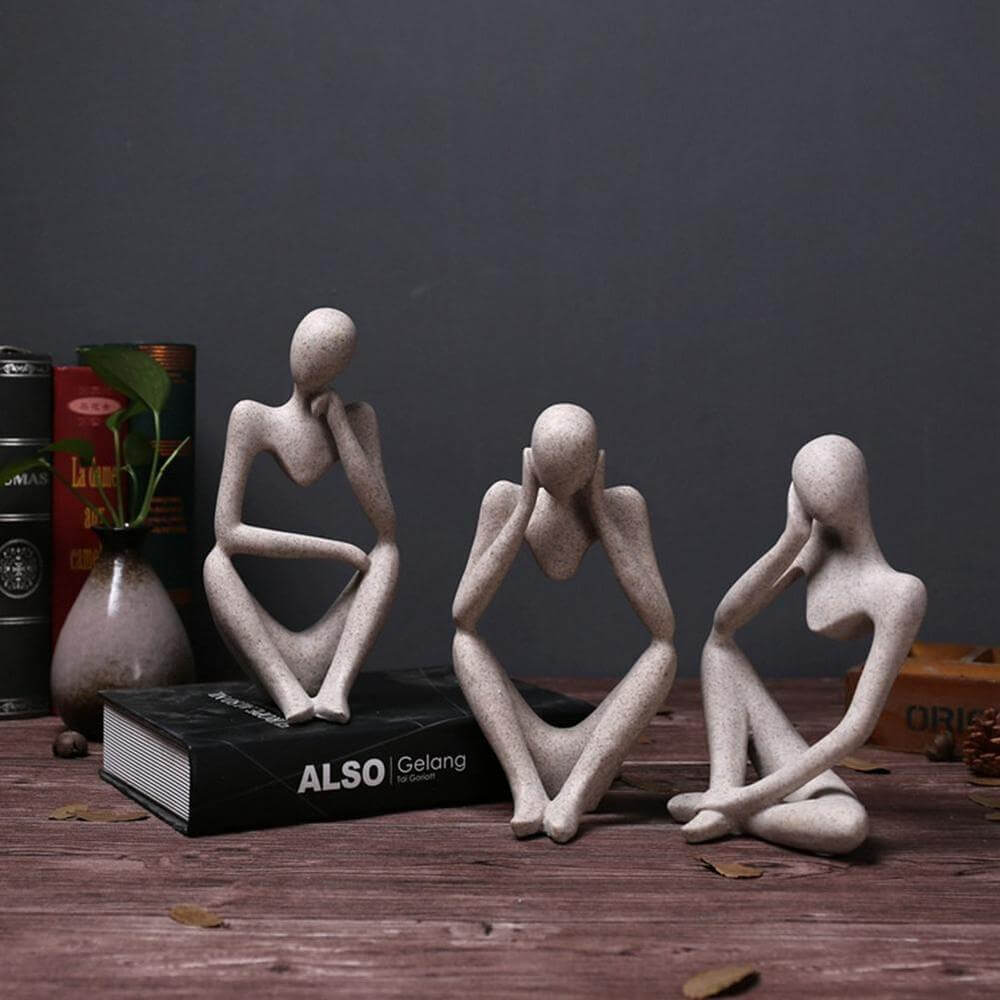 Abstract Wall Sculpture “The Thinker” Handcrafted Resin Art for Home Decor 28.5 x 16 x 22 cm 4