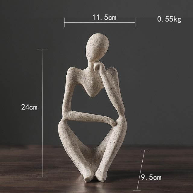 Abstract Wall Sculpture “The Thinker” Handcrafted Resin Art for Home Decor 28.5 x 16 x 22 cm 9
