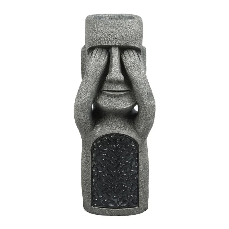 Moai Flower Pot Statue with LED Lighting and Integrated Planter 25 x 9.5 x 7 cm 1