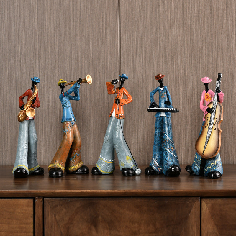 Vintage Jazz Band Resin Figurine with Detailed Design for Home Decor 2