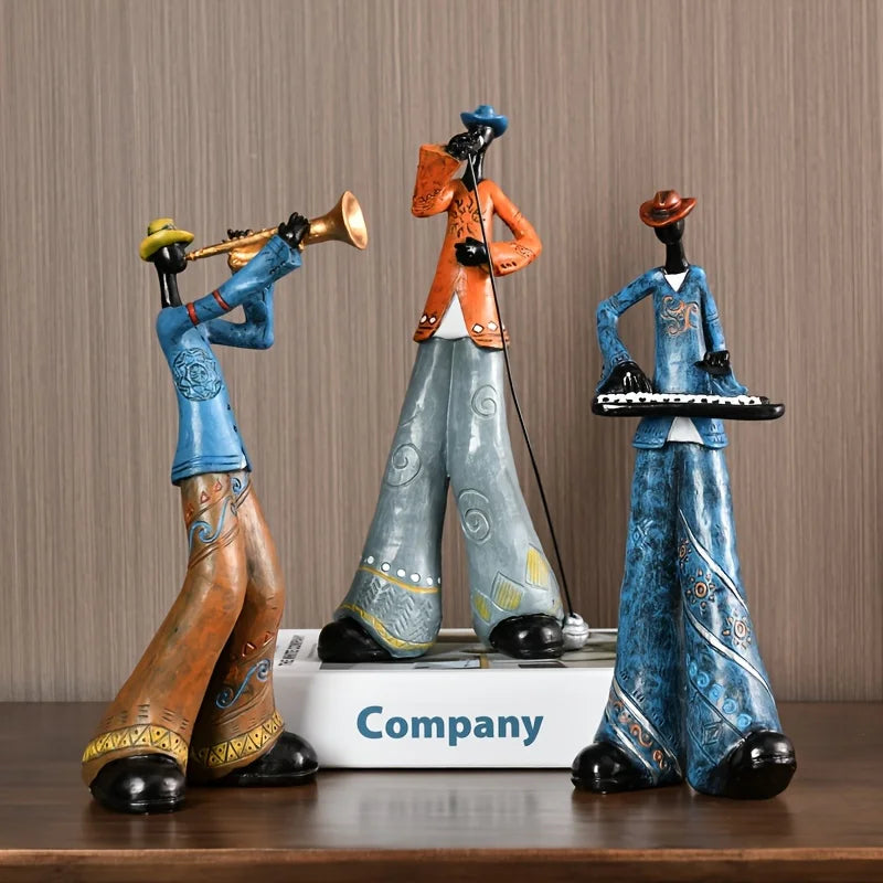 Vintage Jazz Band Resin Figurine with Detailed Design for Home Decor 3