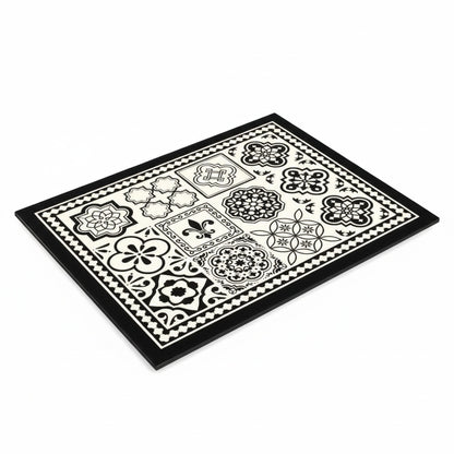 Absorbent Coffee Drying Mat with Retro Tile Pattern and Anti-Slip Backing