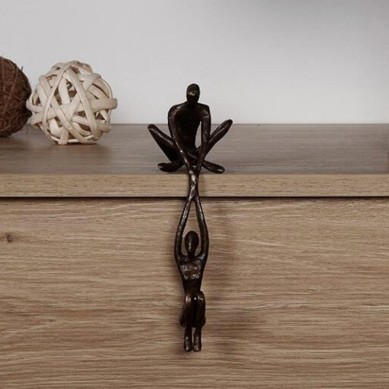 Abstract Shelf Sitter Sculpture with Two Figures