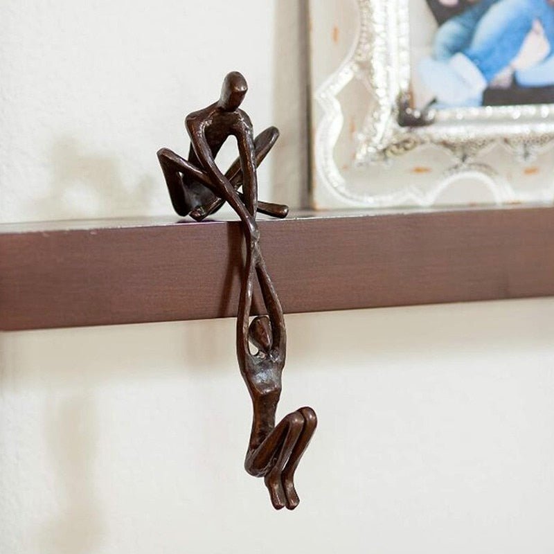 Abstract Shelf Sitter Sculpture with Two Figures