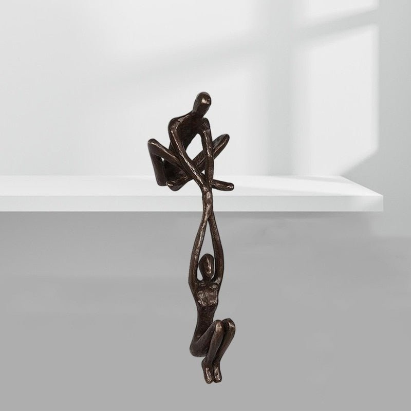 Abstract Shelf Sitter Sculpture with Two Figures