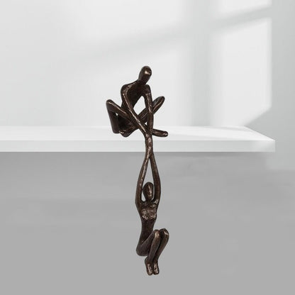 Abstract Shelf Sitter Sculpture with Two Figures