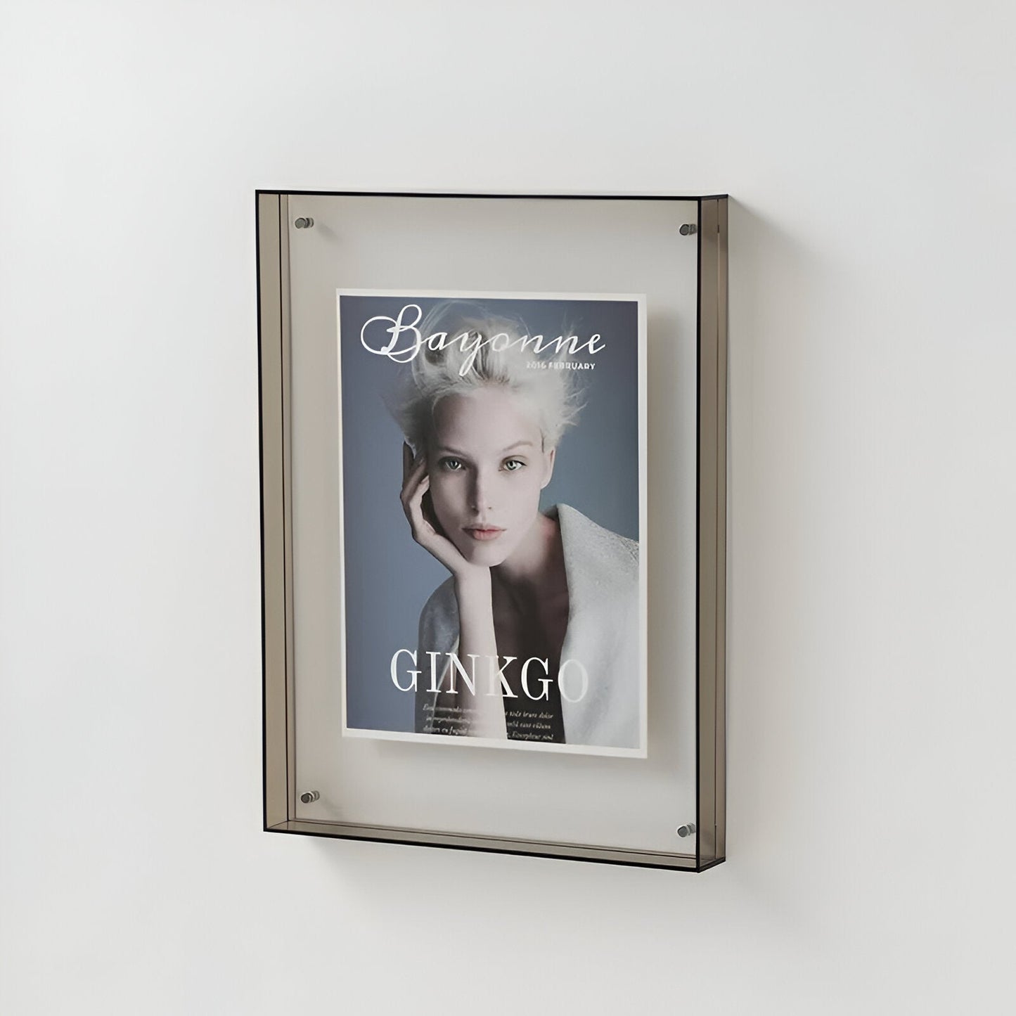 Acrylic Photo Frame Minimalist Magnetic Wall Mount and Freestanding