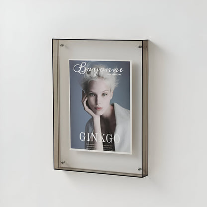 Acrylic Photo Frame Minimalist Magnetic Wall Mount and Freestanding