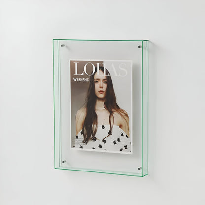Acrylic Photo Frame Minimalist Magnetic Wall Mount and Freestanding