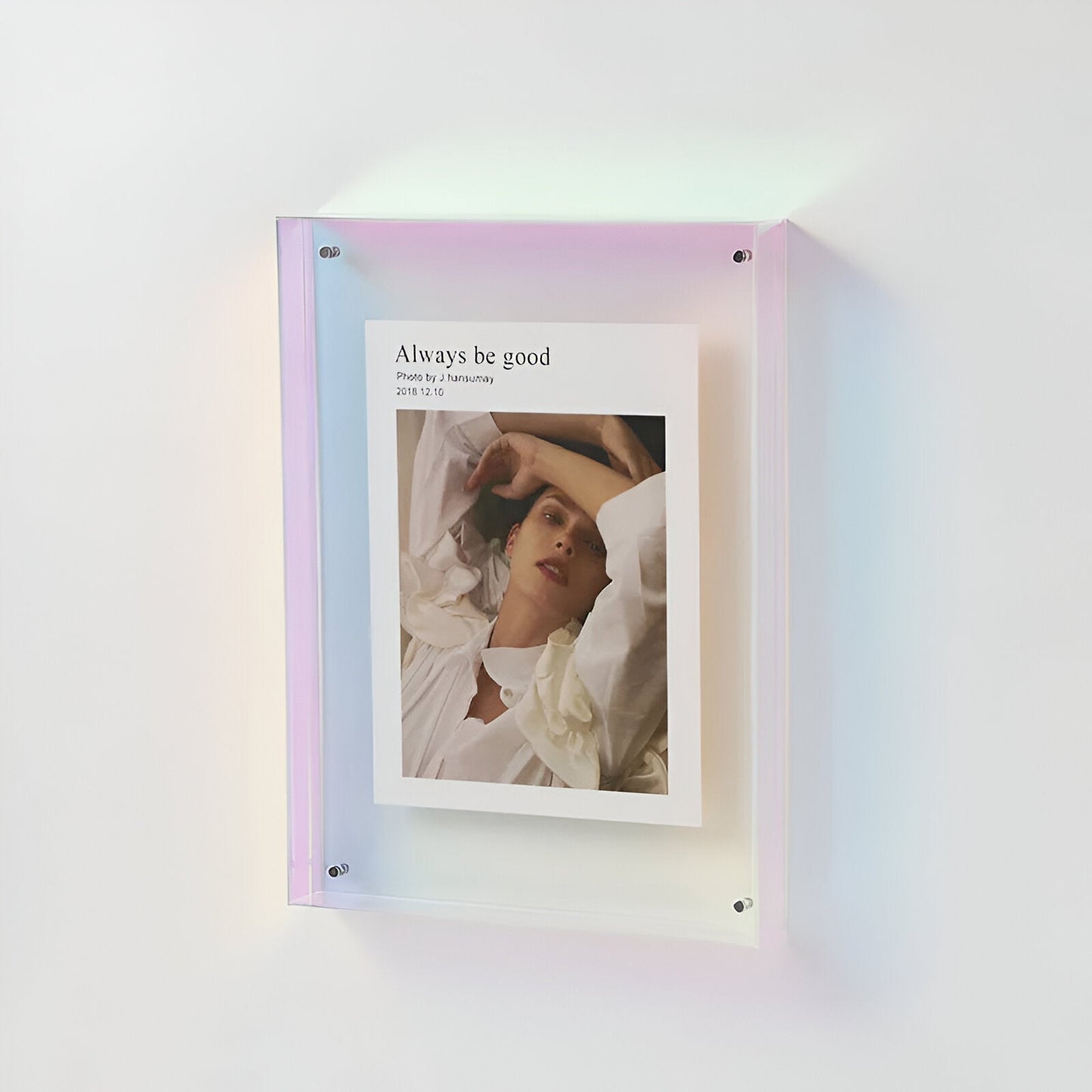 Acrylic Photo Frame Minimalist Magnetic Wall Mount and Freestanding